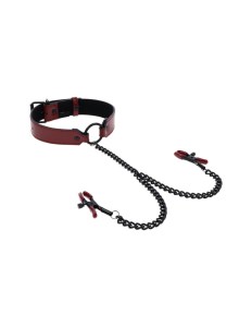 SPORTSHEETS SAFFRON COLLAR WITH NIPPLE CLAMPS- 830613-5